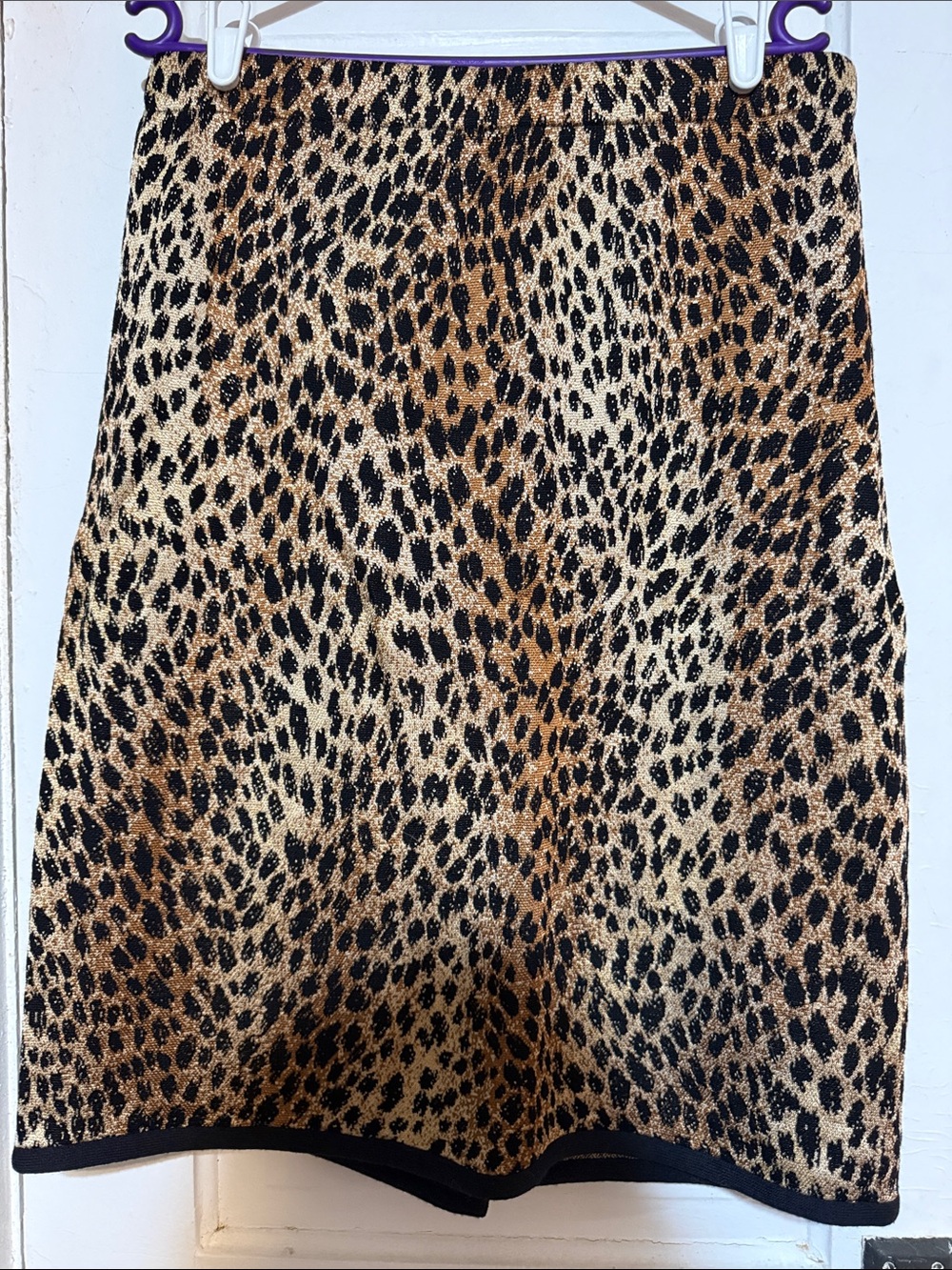 Leopard Print A-Line Skirt - Brown/Black